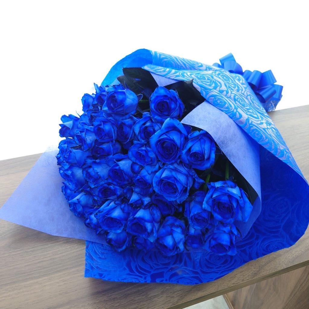 青バラ40本の花束